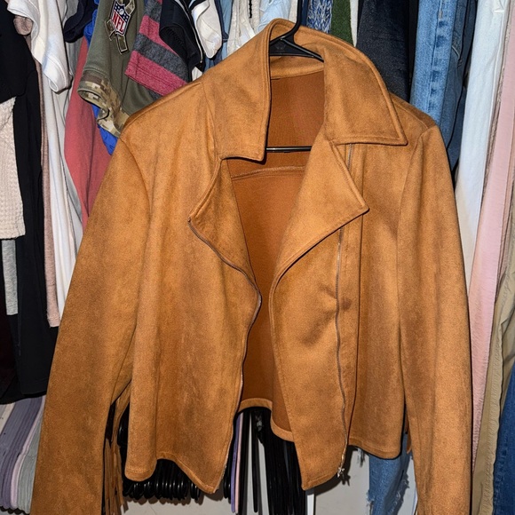 Jackets & Blazers - Western Camel Feaux Suede Women's Jacket